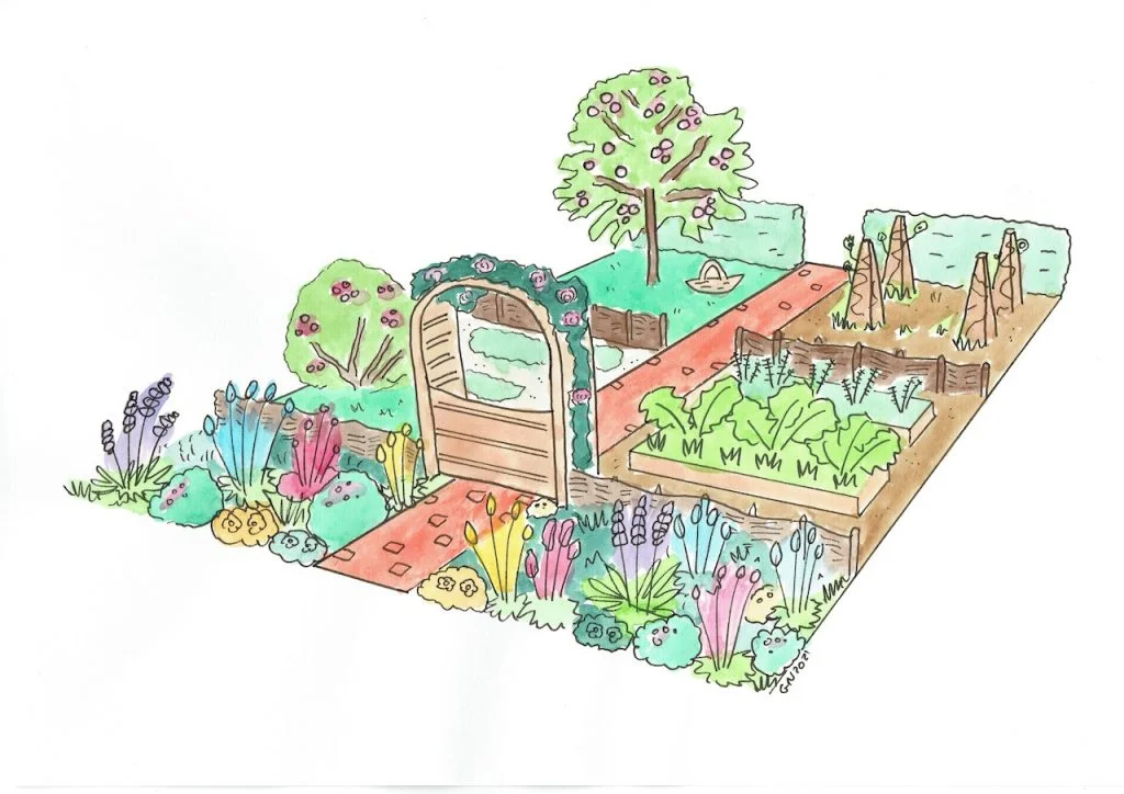 Focus on a Sloping Country Garden near Harrogate: Example Design by  Earthworks Garden Design