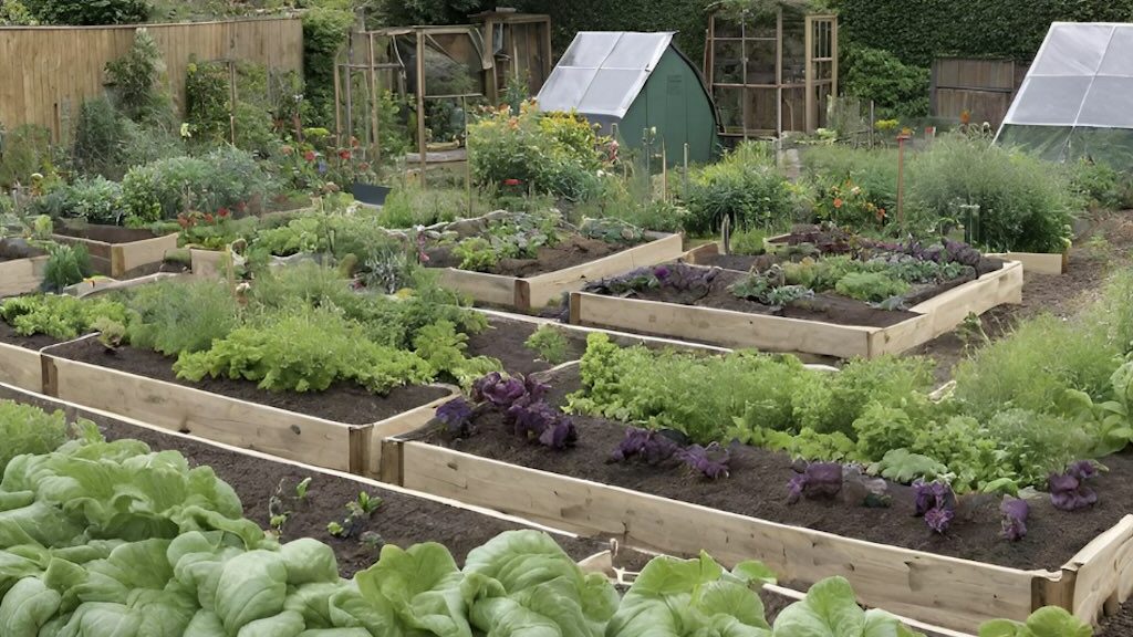 A packed allotment garden